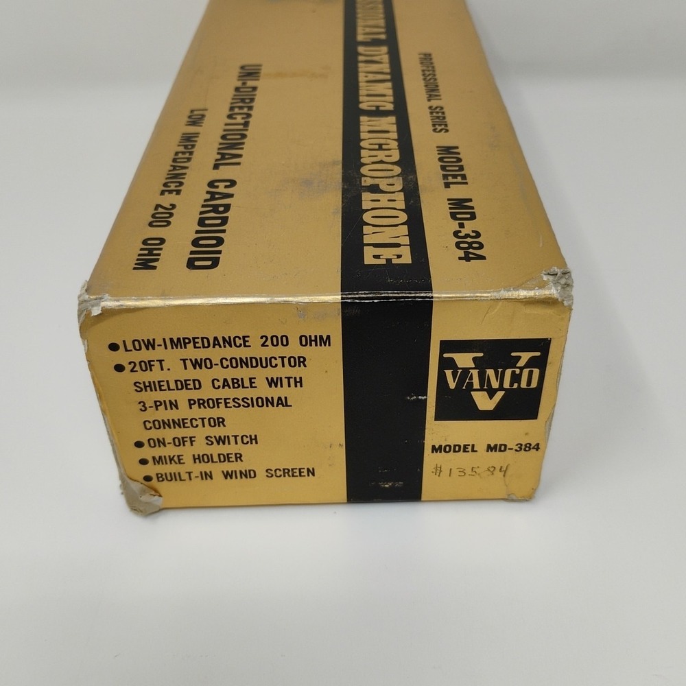 VANCO MD-384 Unidirectional Dynamic Cardioid Microphone Japan Pre-Owned Not Used - Picture 8 of 13